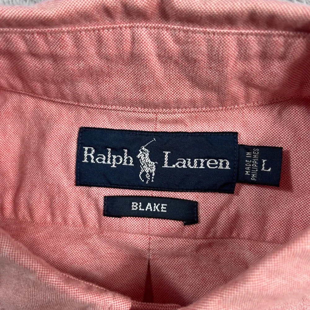 Ralph Lauren Blake Mens Large Pink Short Sleeve Oxford Button Down Shirt